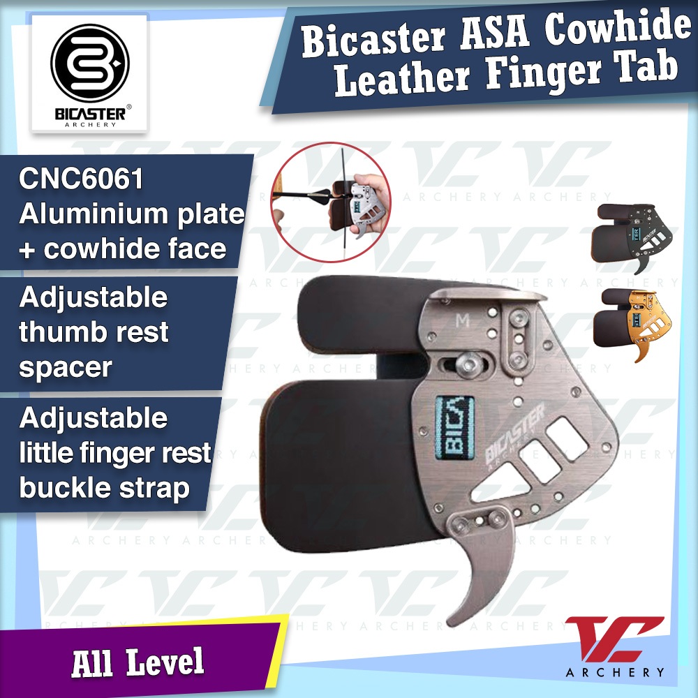V Club Archery Bicaster ASA Cowhide Leather Finger Tab Adjustable