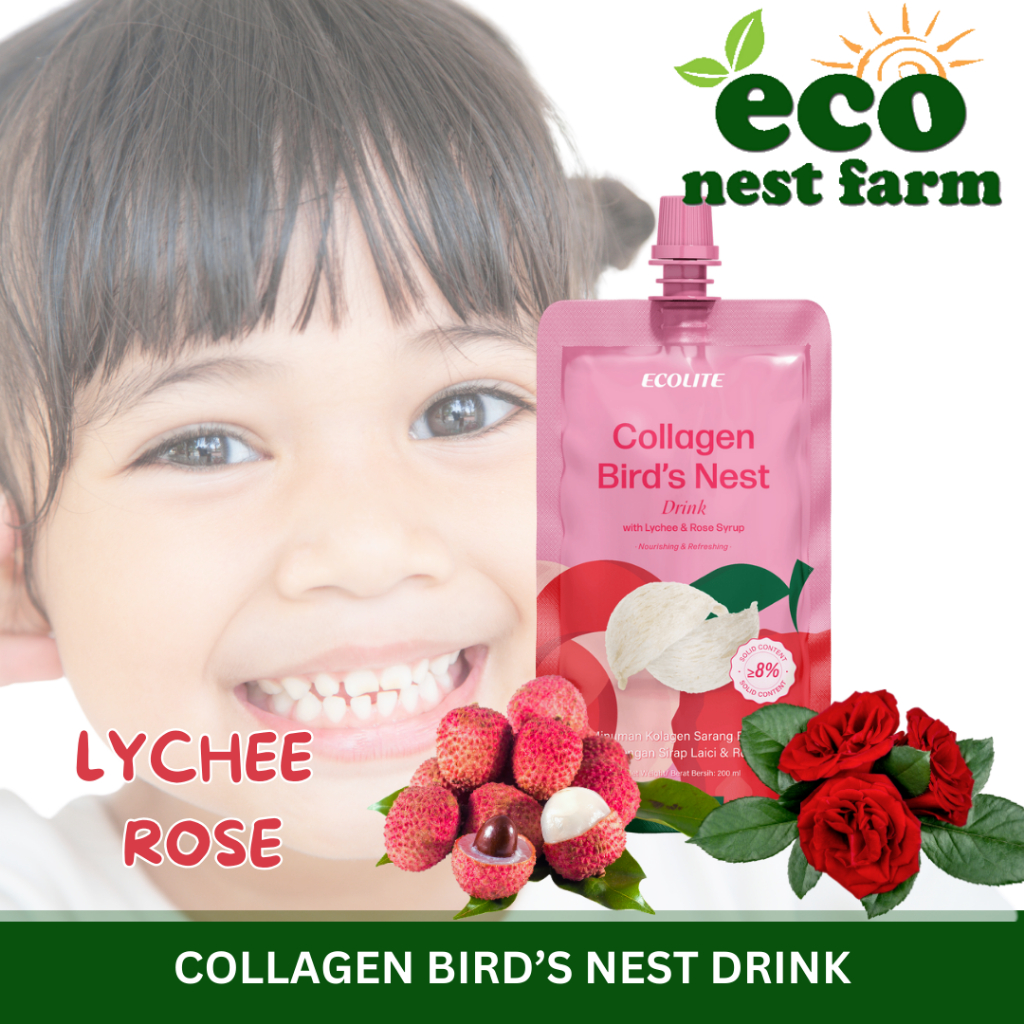 ECOLITE Sarang Burung Kolagen Bird Nest Collagen Drink Pouch Lychee