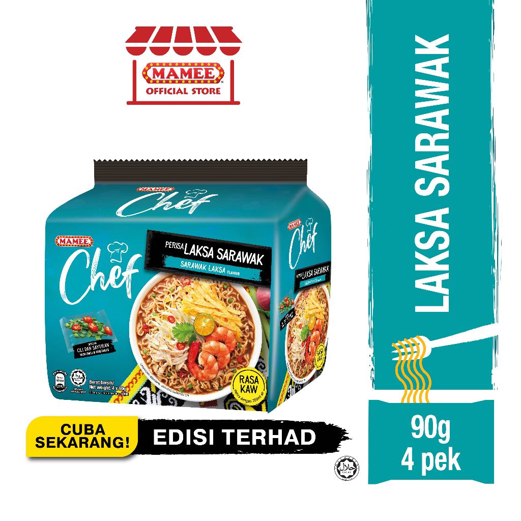 Mamee Chef Laksa Sarawak 4 X 90g Shopee Malaysia