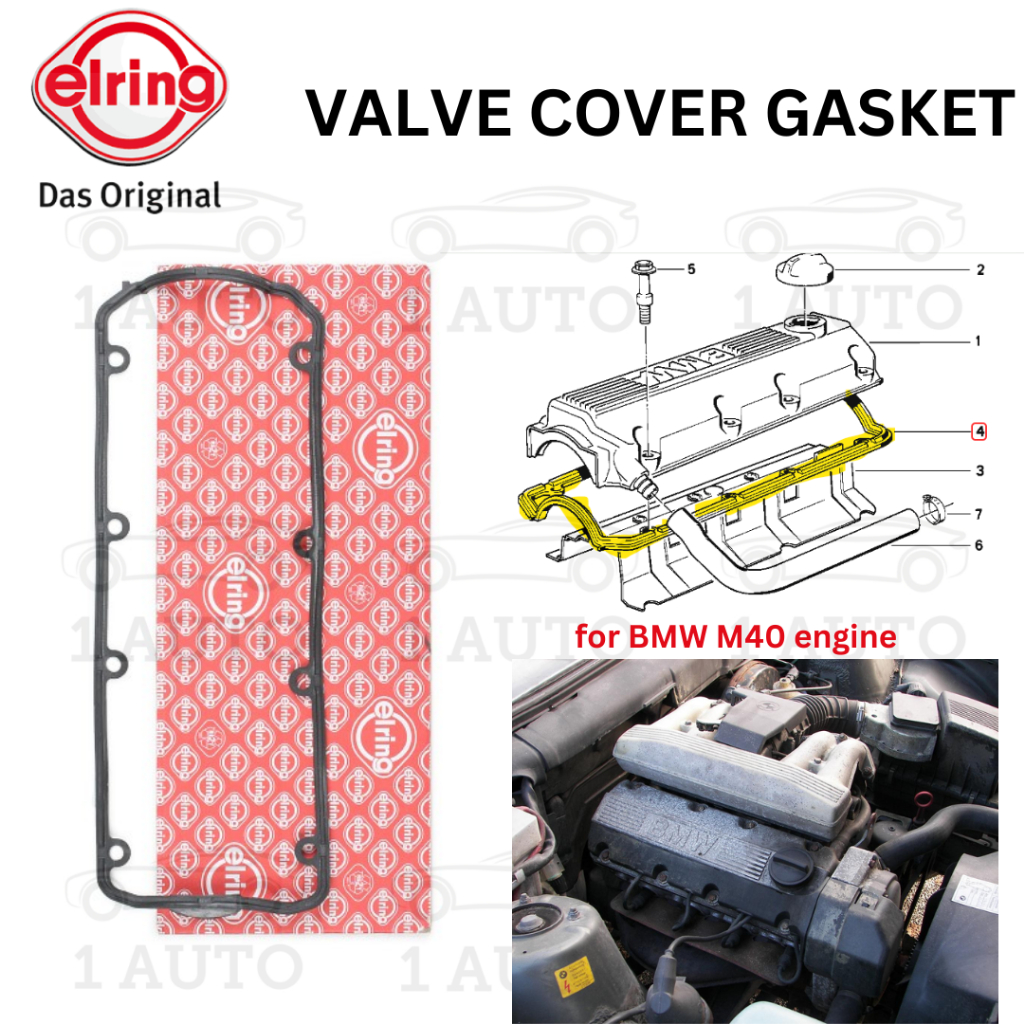 ELRING GERMANY VALVE COVER GASKET BMW E30 E36 318i M40 ENGINE | Shopee ...