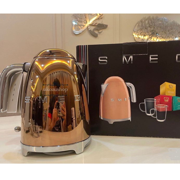 SMEG 50 s Style Kettle 1.7L Rose Gold With Free Gift Double Mug Glass Shopee Malaysia