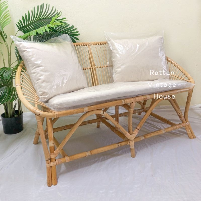 (Rattanvintage) 🔥 Rattan Long Sofa | Lounge Chair | Living Room Sofa ...