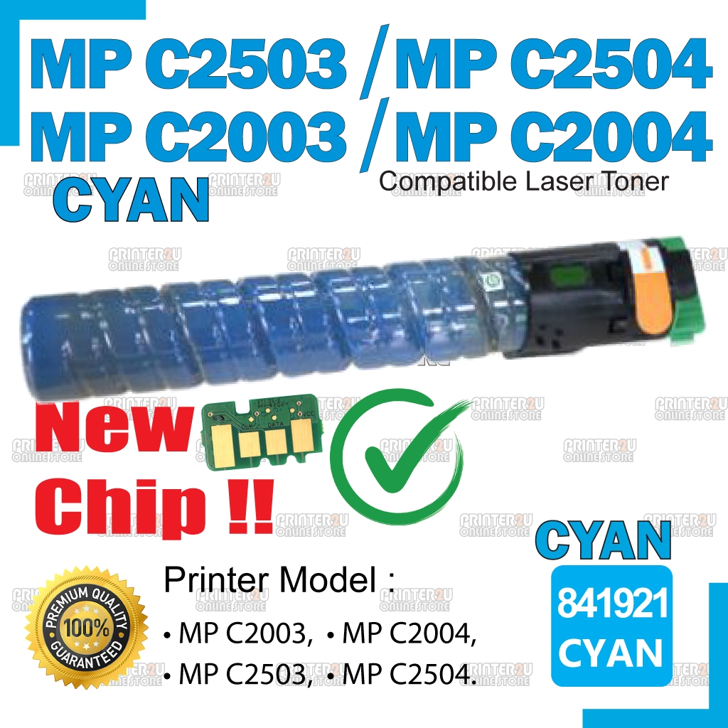 Compatible to Ricoh MP C2503 C2504 C2003 C2004 841921 Cyan Black Yellow ...