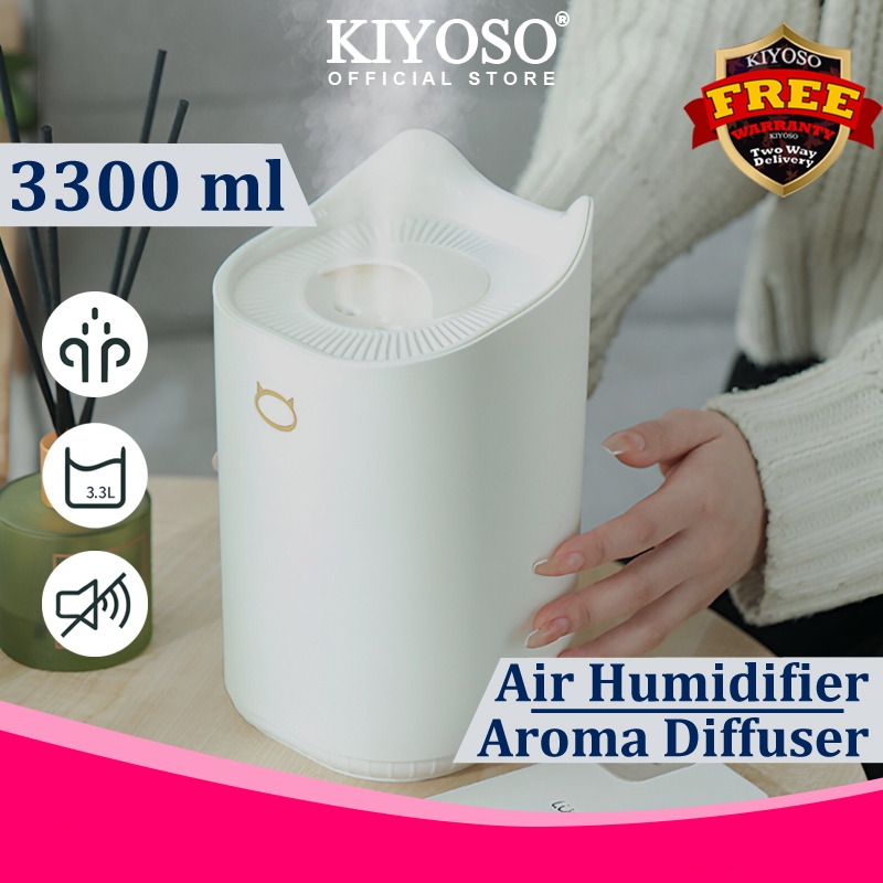 KIYOSO Large Air Humidifier 3300ml Dual Mist Spray Aroma Diffuser With ...