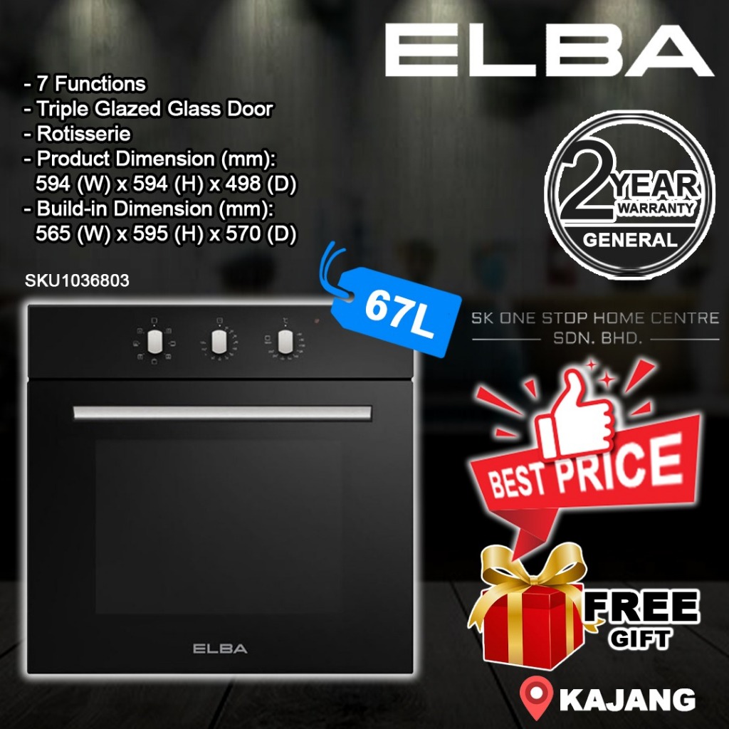 (AUTHORISED DEALER) ELBA Build In 67L/73L DIVO EBOM7388(BK) 73L Build
