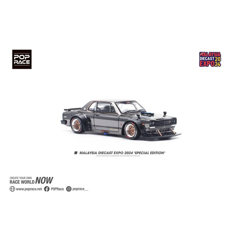 Pop Race Nissan GT-R V8 Drift Hakosuka 1/64 – Silber Chrom, ToyCar Salon 640330