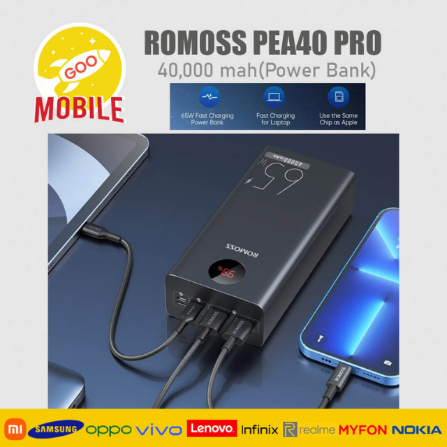 Romoss PEA40 PRO (40000mAh) Powerbank 65W Fast Charging, Super High ...