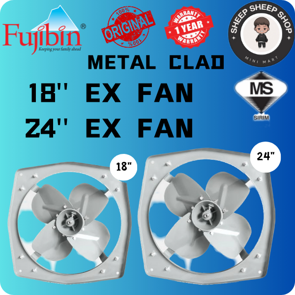 FUJIBIN *18'' 24'' POWERFUL EXHAUST FAN METAL CLAD / HIGHLY EFFICIENT ...