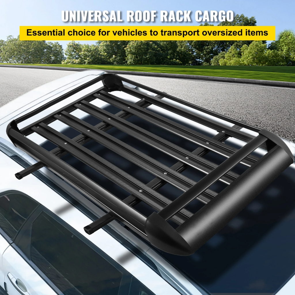 Universal DoubleDeck Car Roof Rack Only Luggage Frame Without Crossbars Cargo Alloy Top 100kg