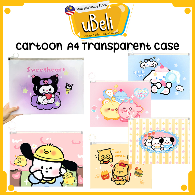 [uBeli] Fail Plastik Cute Cartoon A4 File Holder A4 File Zipper Bag ...