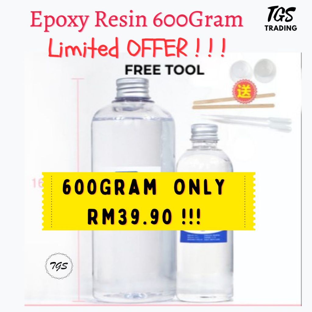 TGS 600g SUPER CLEAR EPOXY RESIN (Hard) 超透水晶滴胶 硬 Shopee Malaysia