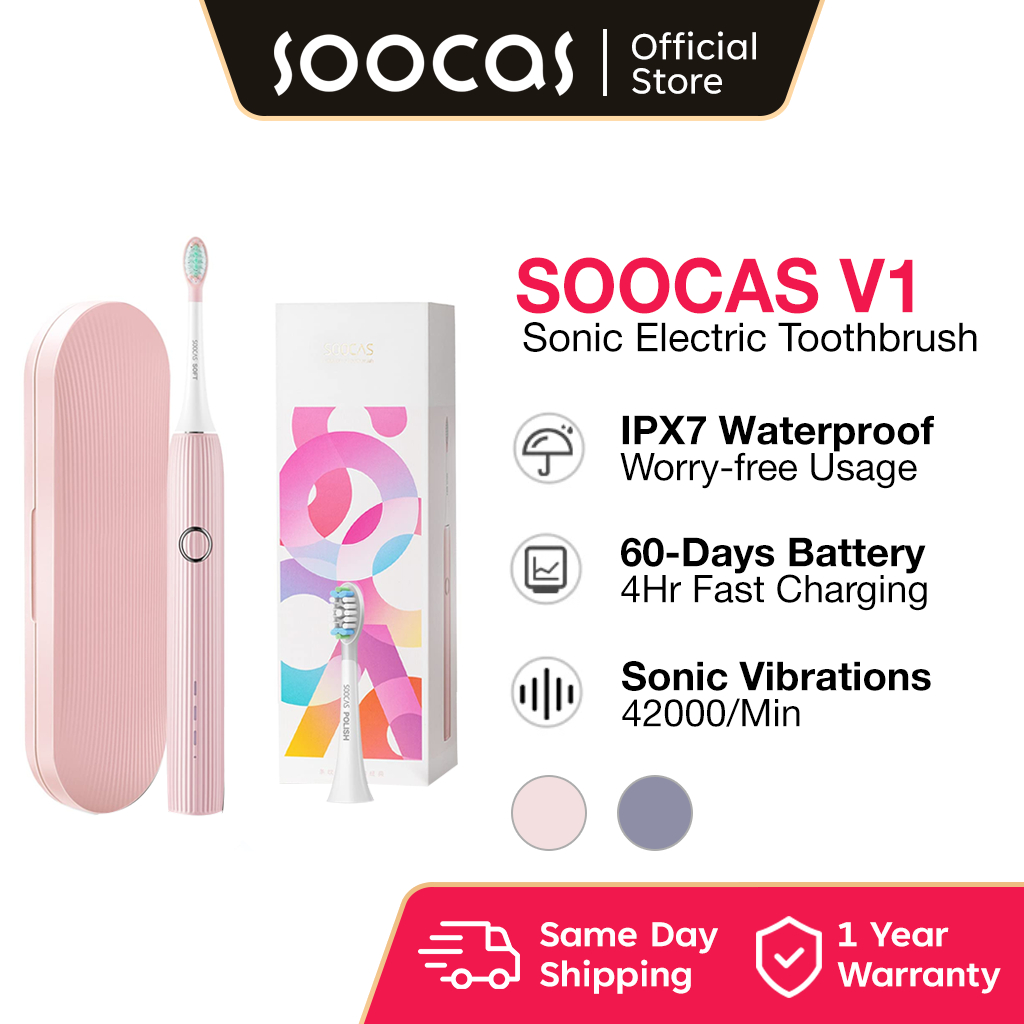 Xiaomi Soocas V1 Electric Toothbrush Soft Dupont Bristle 3 Brush Modes ...