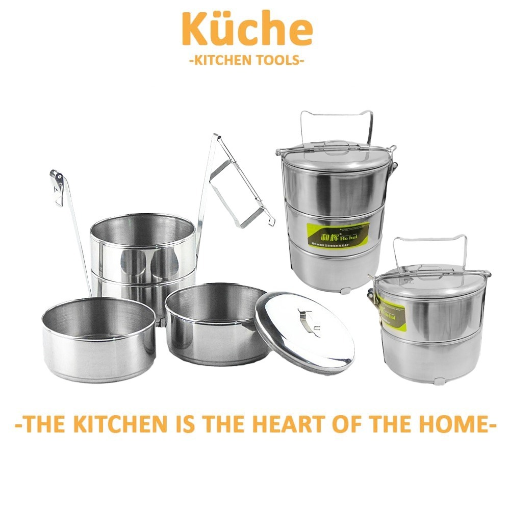 KUCHE Sealed Box Stainless Steel Thermal Insulation Pot With Portable ...