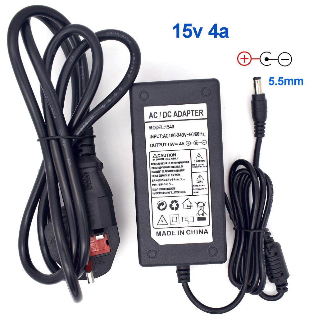 Alimentatore Switching UK 15V 2A Con Connettore 5.5x2.1mm, Regolato