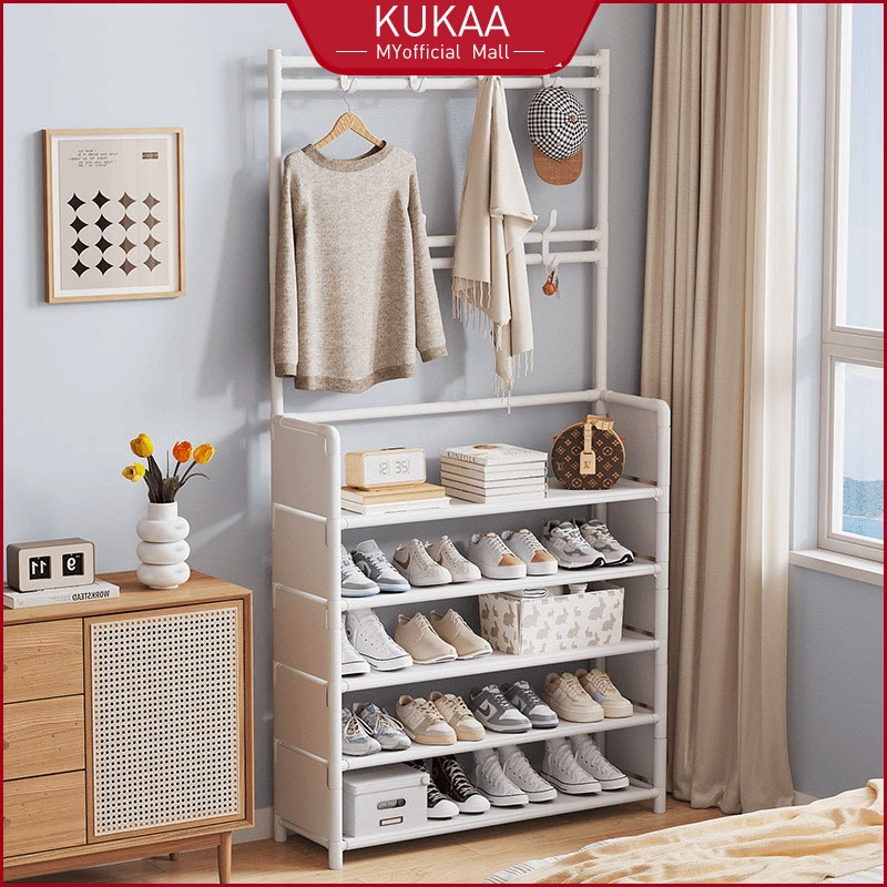 Floor Coat Rack Shoe Hat Rack Clothes Organizer Rak Baju Household ...