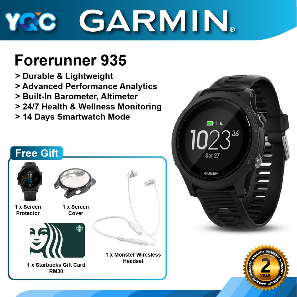 Garmin M sia Warranty Garmin Forerunner 935 Running SwimmingCycling Hiking Triathlon Heart Rate Monitor Sport GPS Watch