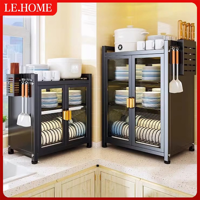 3-Tier Kitchen Dish Rack Cabinet Organize Carbon Steel Paint Countertop ...