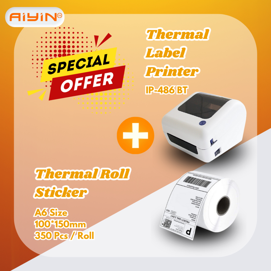 COD Thermal Printer A6 size Bluetooth iOS Android shipping label ...