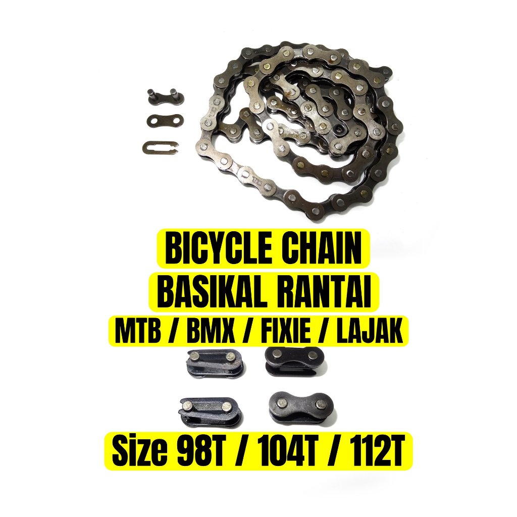 CANDY BICYCLE CHAIN RANTAI BASIKAL SINGLE SPEED MULTI SPEEDS 98T 104T ...