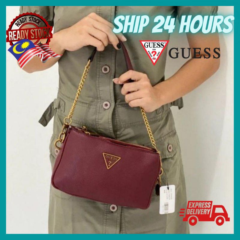 Guess destiny zip shoulder original ready stock🇲🇾💯🔥🔥🔥 Shopee Malaysia