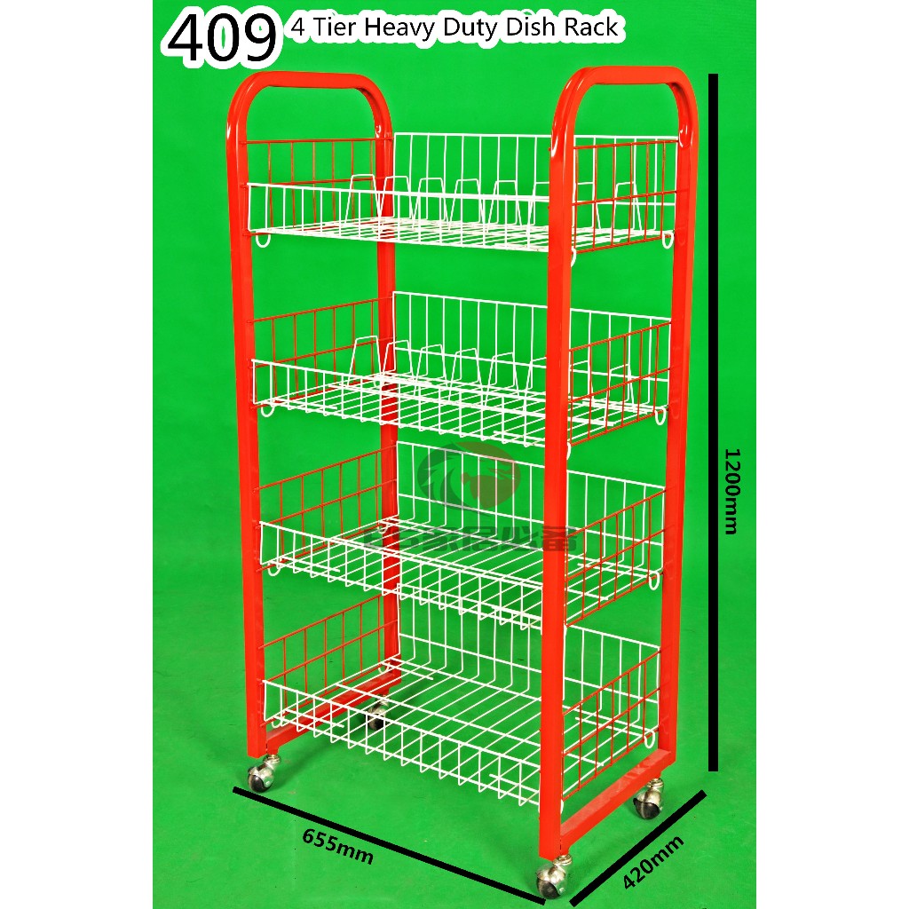 (444/409)4 Tier Heavy Duty Rack/4 Tier Rak Tugas Berat wm-444 | Shopee ...