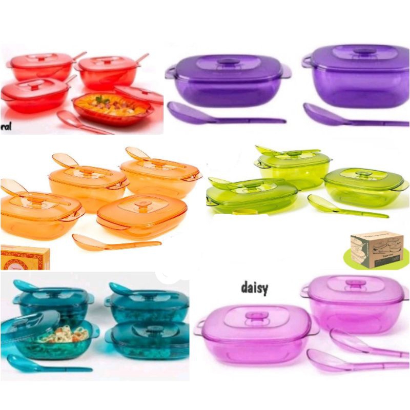 Readystock Tupperware Classy Crystalline Set set hidang serving