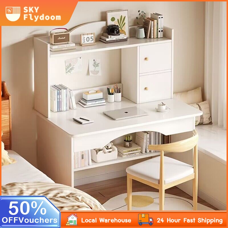 Study table, computer table, desk bookshelf storage integrated table ...