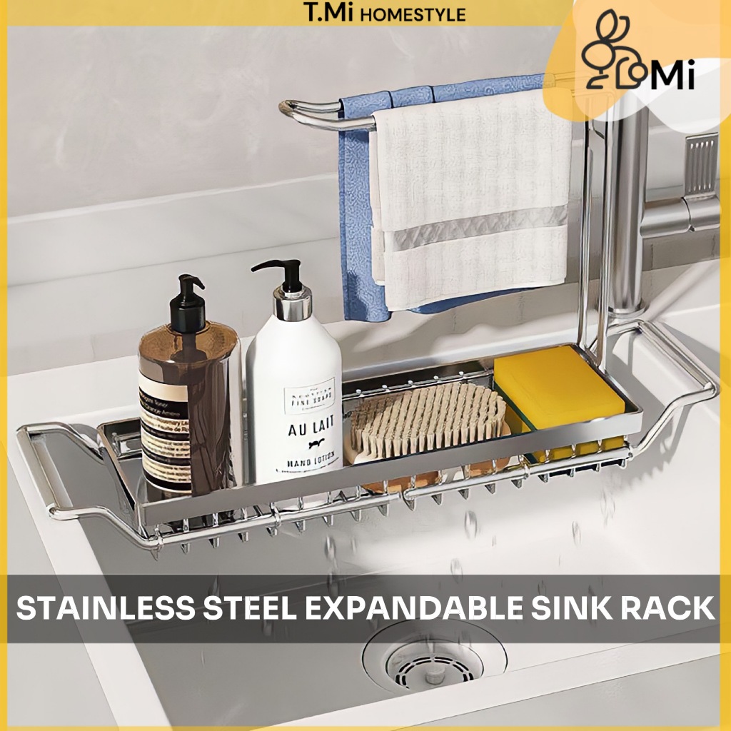 TMi Rack Stainless Steel Kitchen Retractable Sink Rag Drain Shelf ...