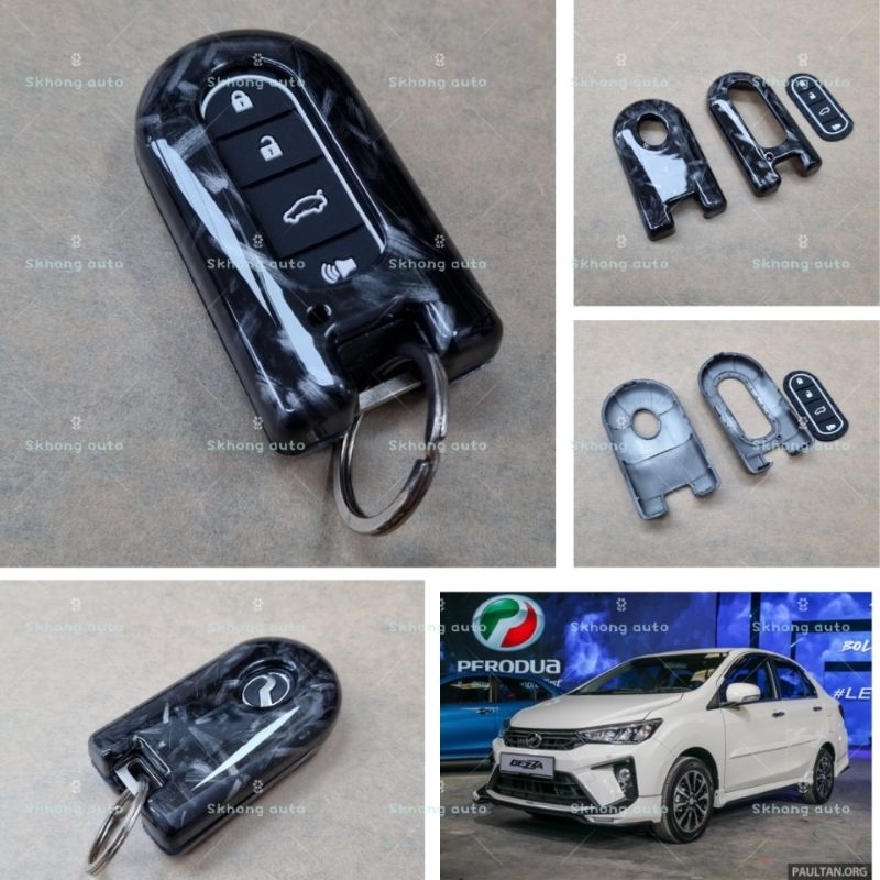 perodua bezza 2016-2024 car key cover forged carbon alarm remote key ...