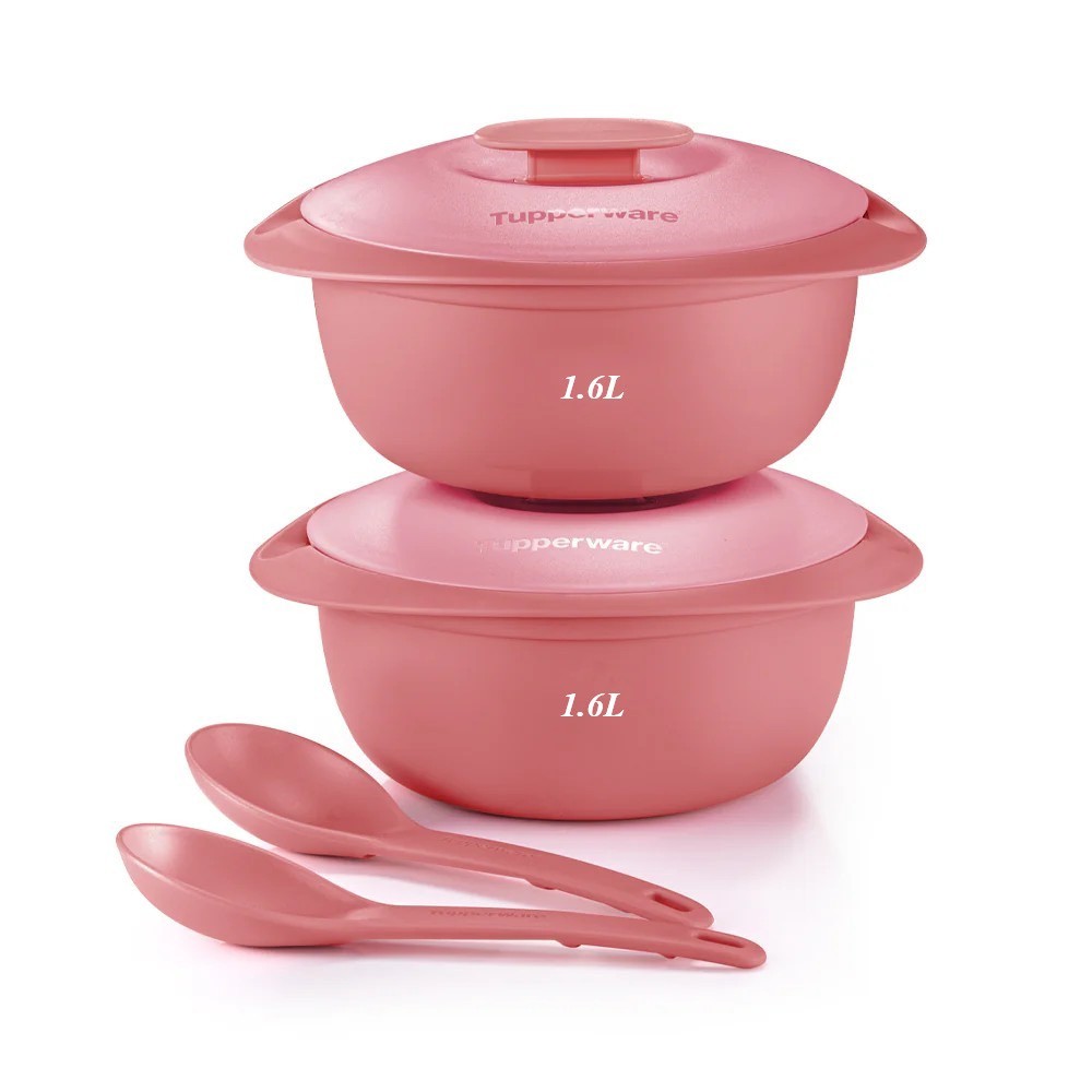 Tupperware Blossom Round Server 1.6L with Serving Spoon (Microwaveable ...