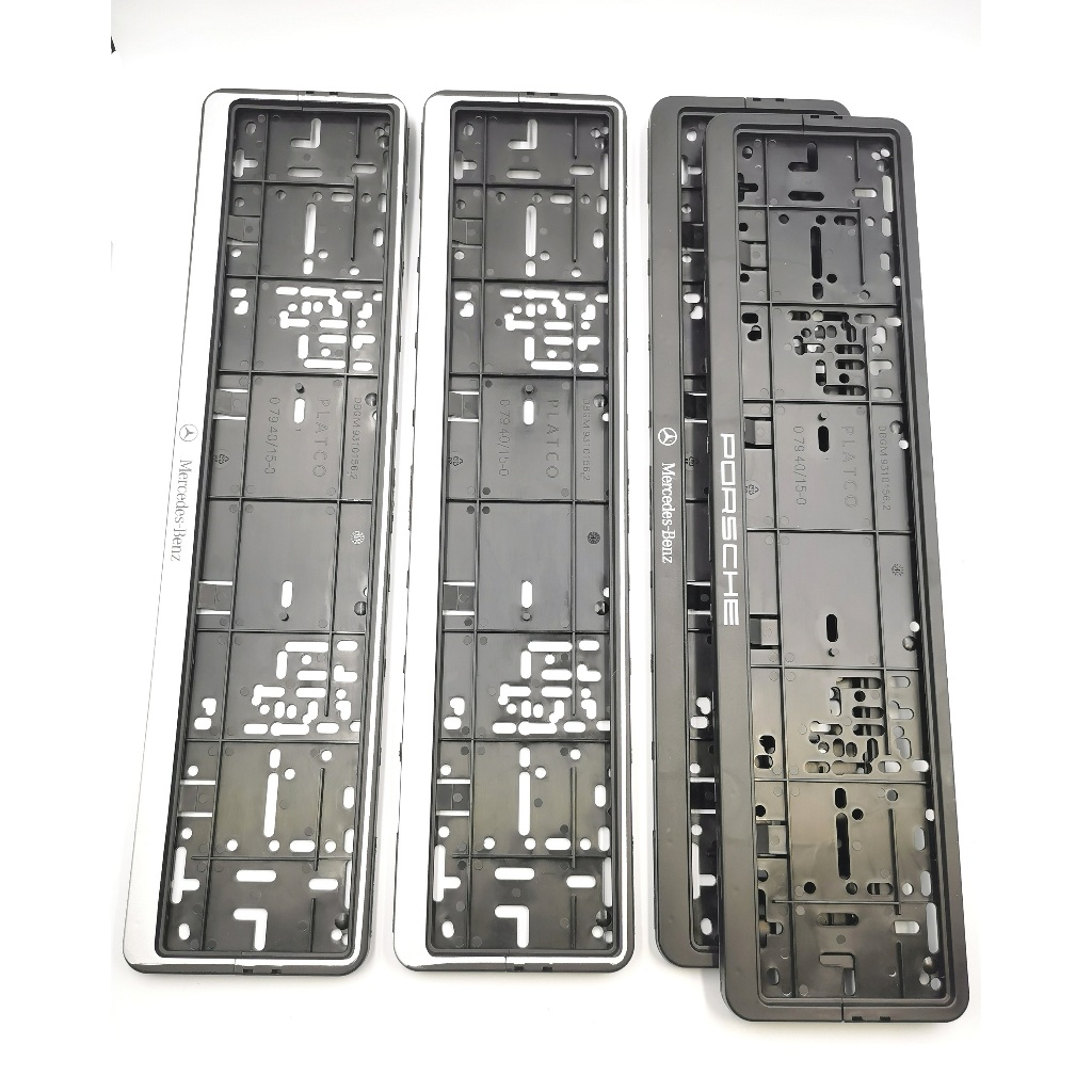 Wurth Alternatives Cover Number Plate Holder 5x21" with Printed Mercedes Porsche Tesla logo