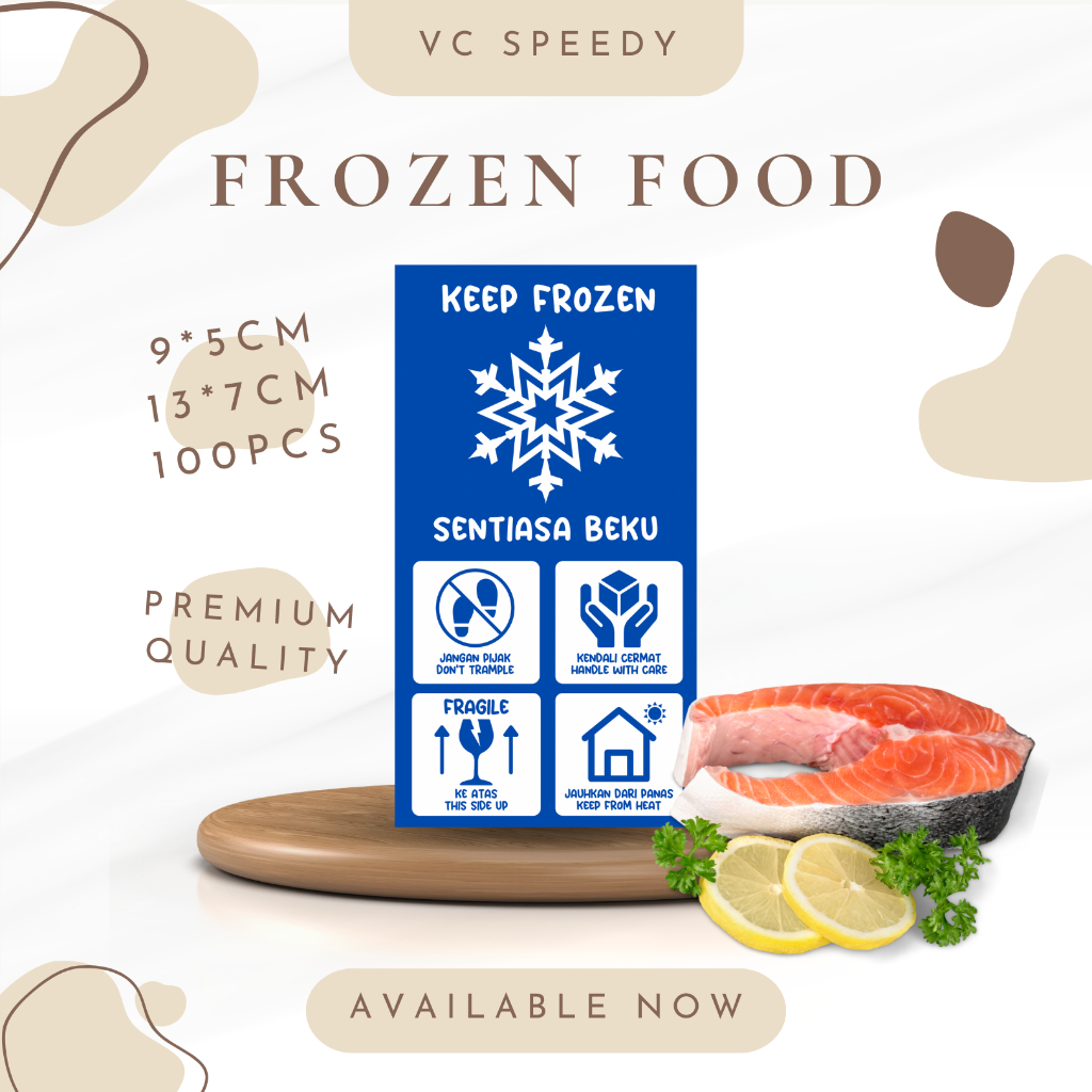 Fragile Sticker Label Live Fish Live Plant Fresh Food Frozen Food 9cm ...