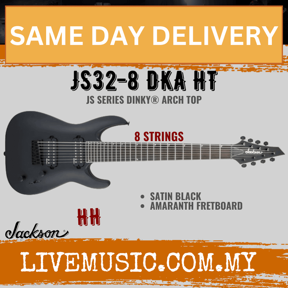 Jackson Dinky JS32-8 DKA 8-Strings Electric Guitar, Amaranth Fretboard ...