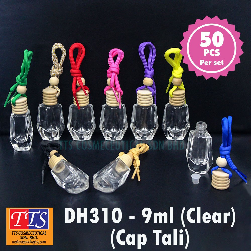 [50 Pcs]Diamond Shape Clear Car Perfume Bottle 9ml Botol minyak wangi ...