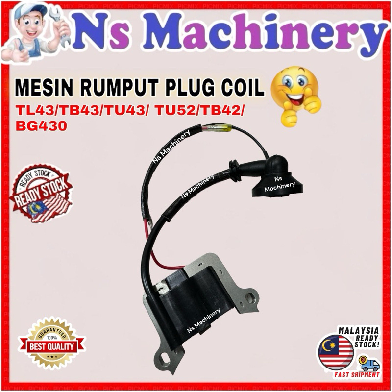 Mesin Rumput Ignition Plug Coil (62mm) TB43 TU43 TL43 TB50 Mitsubishi