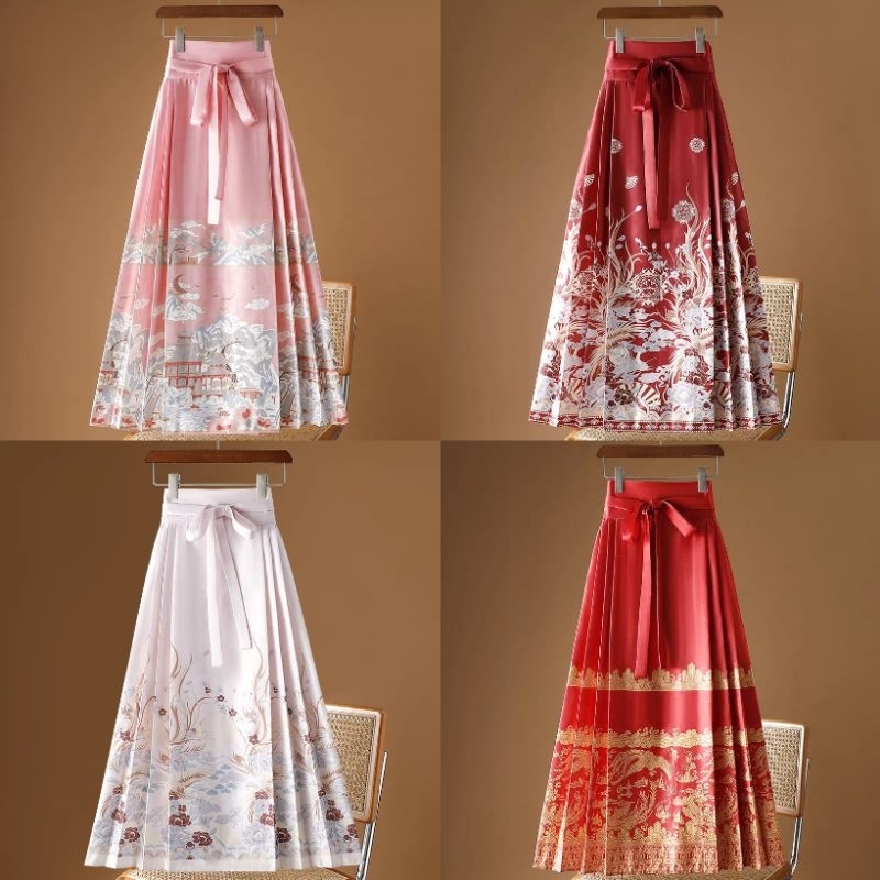 夏季中国风马面裙半身长裙日常通勤改良汉服hanfu long skirt chinese sytle traditional chinese ...