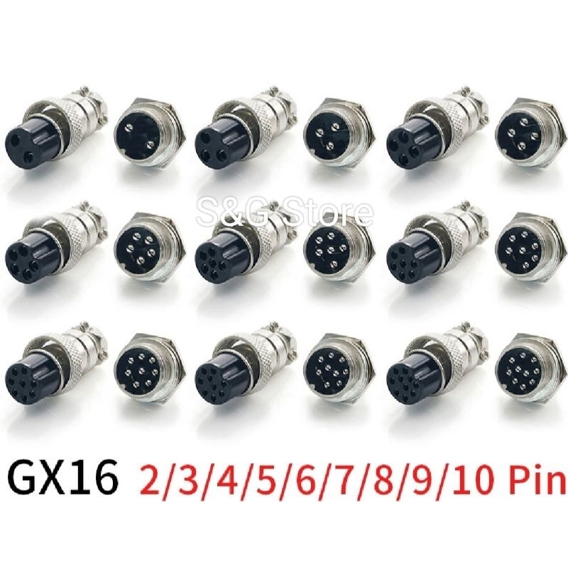 10 Connettori Aeronautici GX16-6 6P 4A 125V | Maschio/Femmina Impermeabile In Metallo Per Cablaggi E Attrezzature - 3