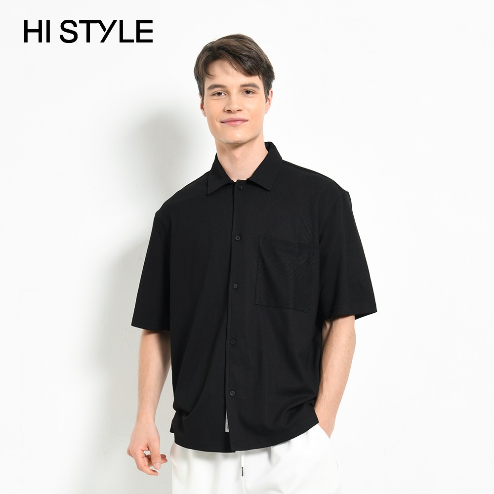 HI STYLE Men Oversized Short Sleeve Shirt - Black - HSD410252 / Kemeja ...