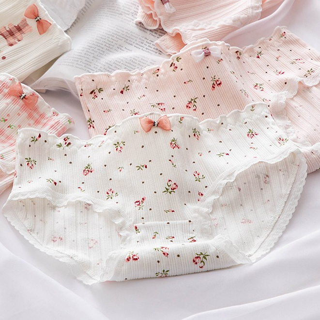 Nanoshop Pack of 3 Teens Panties Low to Mid Waist Cotton with Lace Edge Panty Slim Fit | Shopee