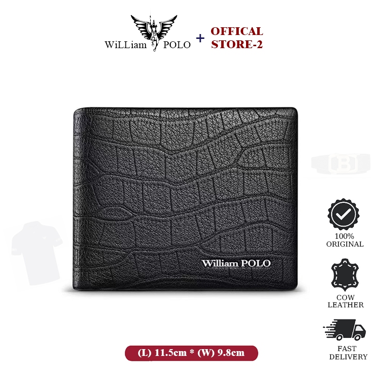 William polo Wallet-Genuine Leather for man original Crocodile ...