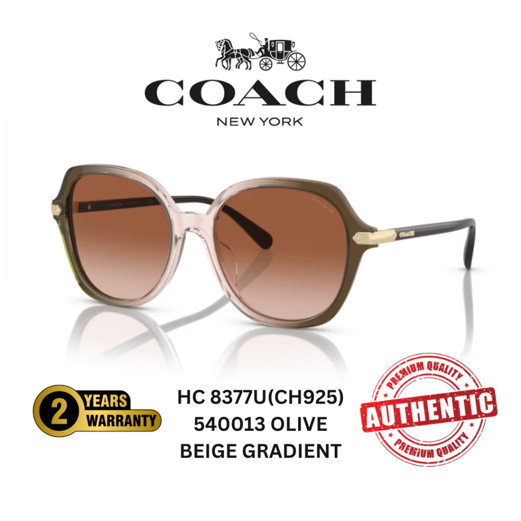 COACH Women Sunglasses HC8377U 540013 Olive Beige Gradient  display picture 1