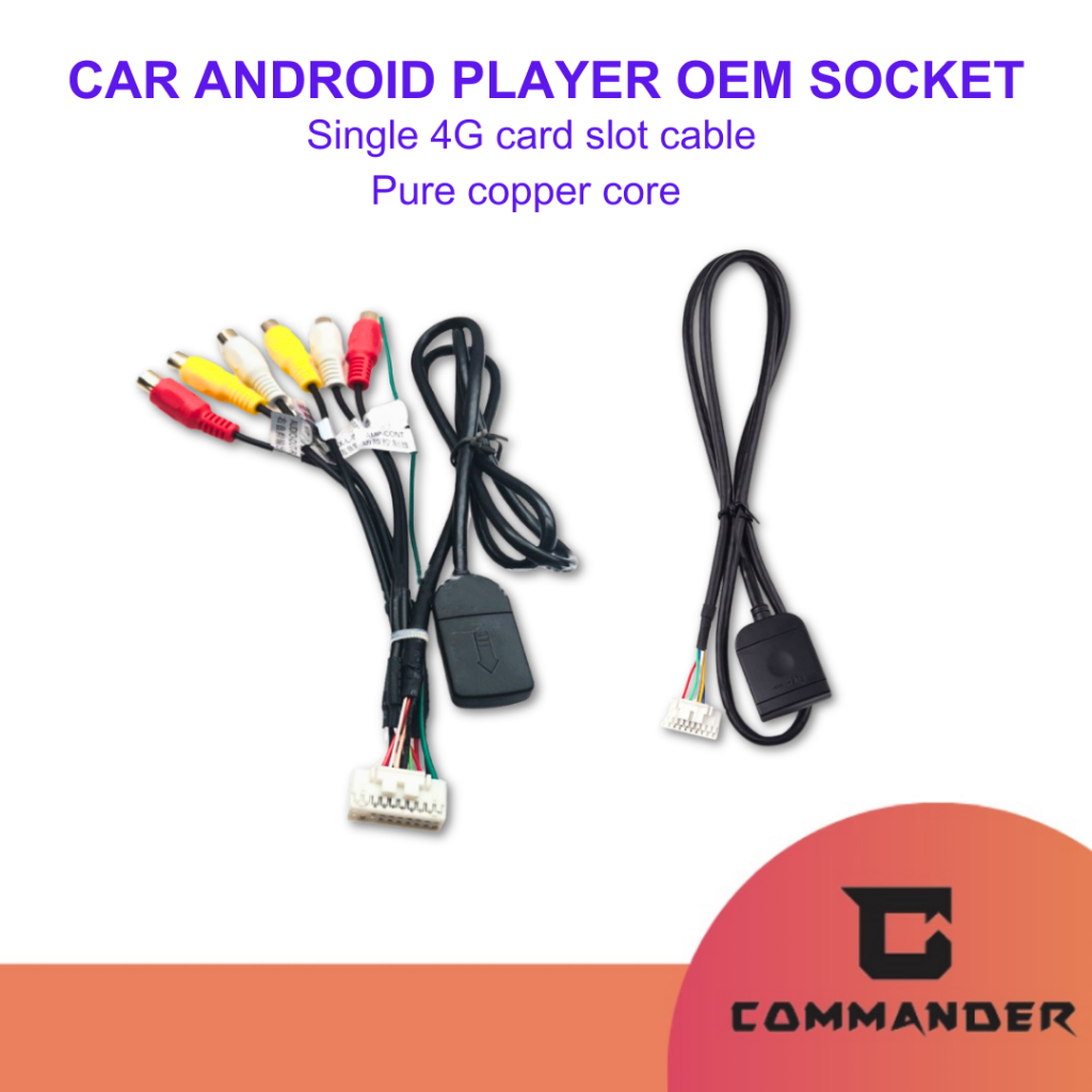CAR ANDROID PLAYER OEM RCA SOCKET 4G SIM ANTENNA POWER SOCKET CABLE ...
