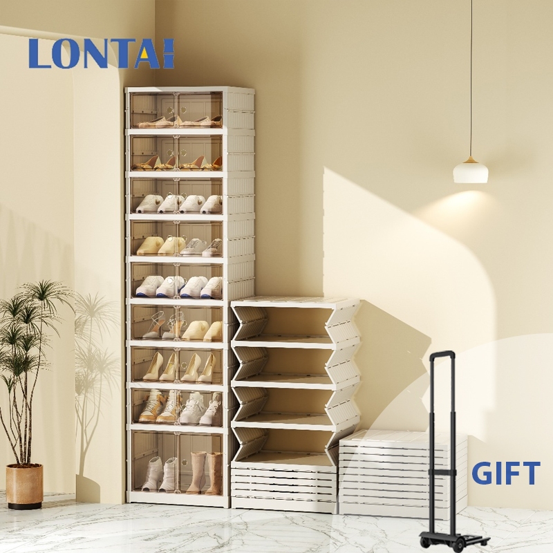 LONTAI Foldable Shoes Rack Shoes Storage Dustproof Space Saving Large ...