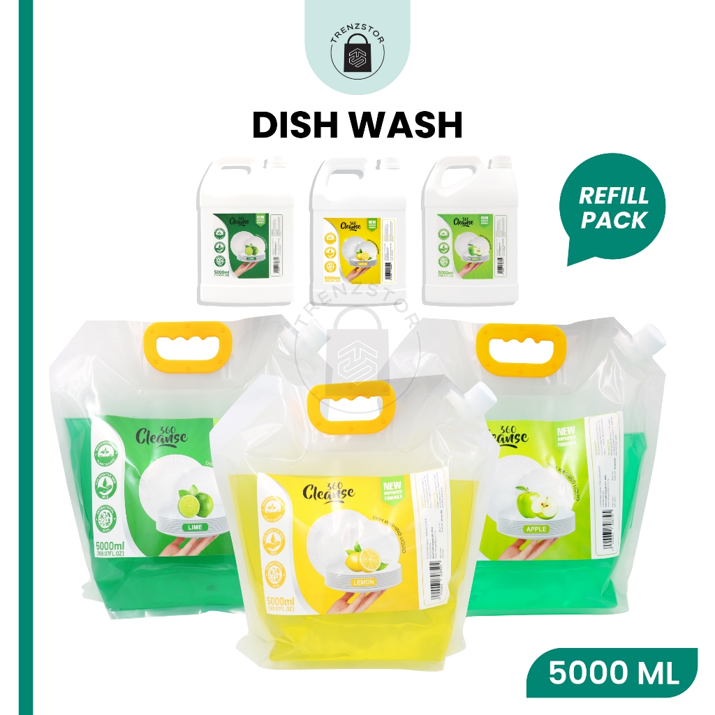 Cleanse360 Biodegradable Dishwashing Liquid [Lemon/ Lime/ Green Apple ...