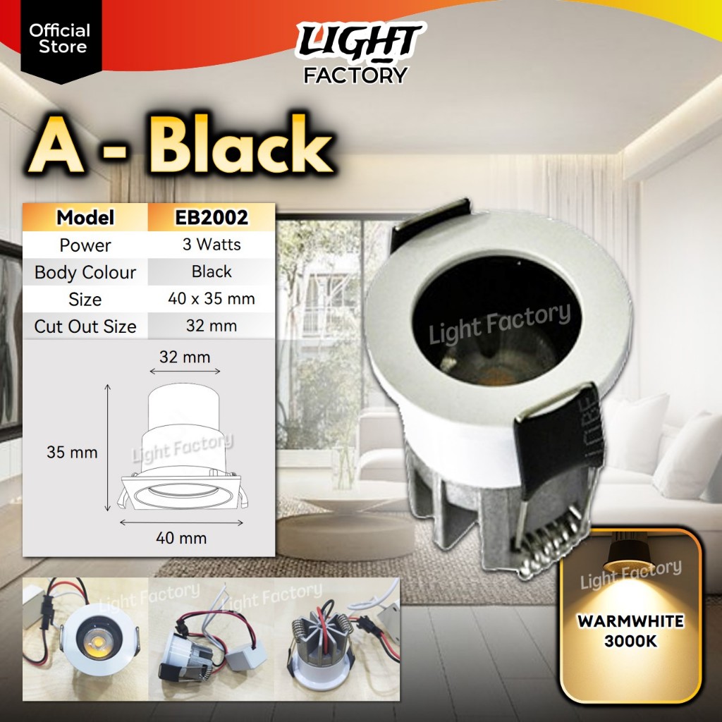 SOVER LED Spotlight 3W Recessed Cabinet Light LED Recessed Eyeball ...