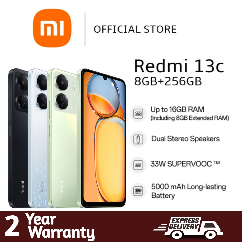 (2 Year Warranty) REDMI 13C [8GB RAM + 256GB ROM] | 6.56