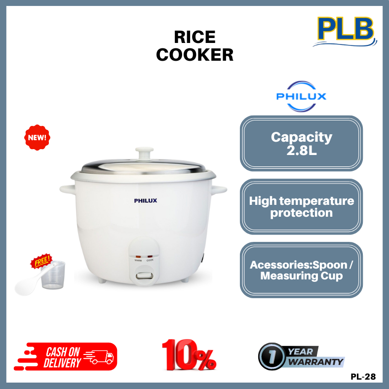 PHILUX PL-28 RICE COOKER 2.8LITER | Shopee Malaysia