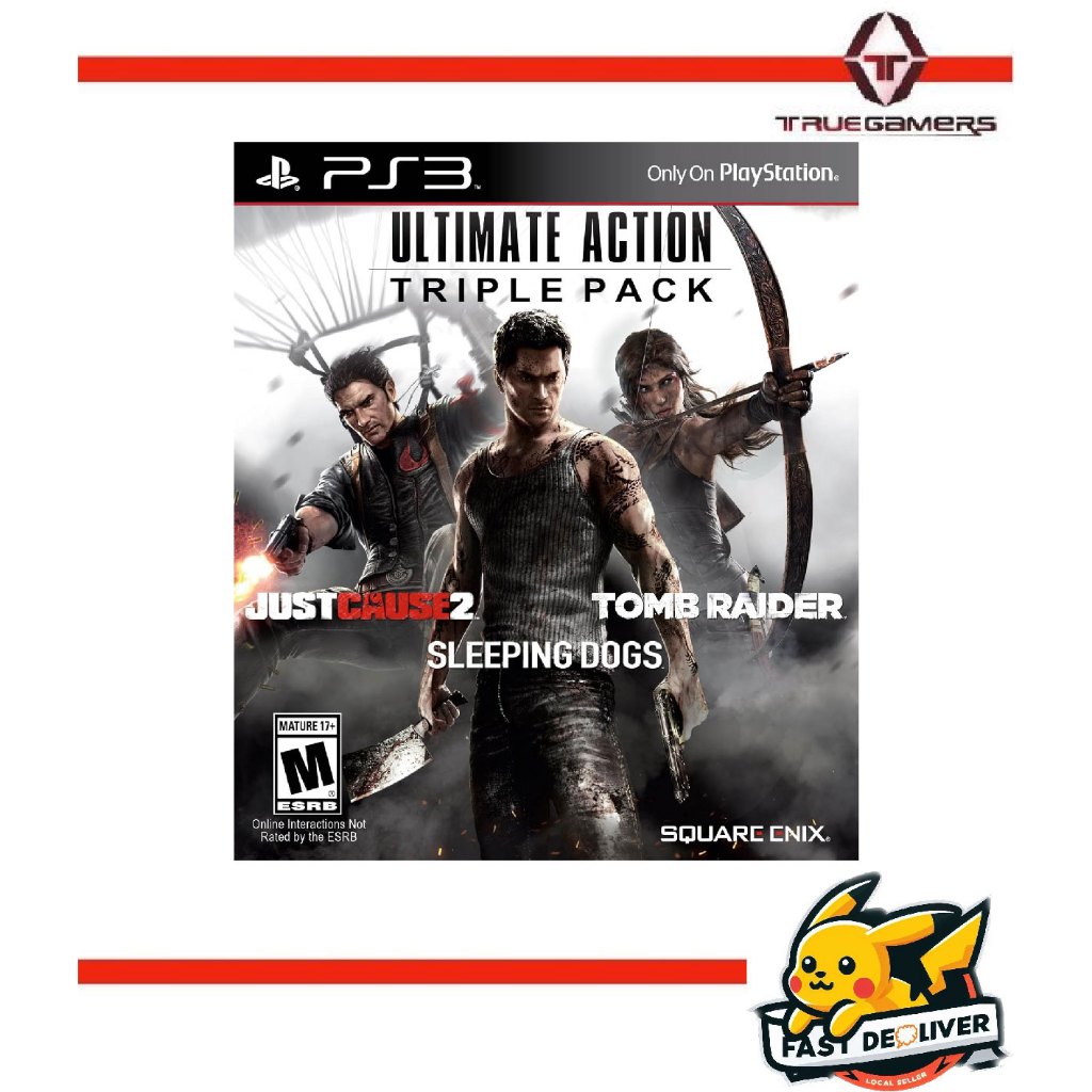 Jeu PS3 ULTIMATE ACTION TRIPLE PACK VF - Tomb Raider, Just Cause, Sleeping Dogs, Neuf Blister
