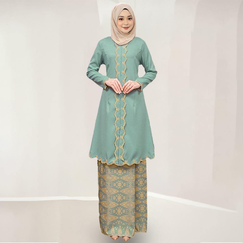 Baju Kebarung Lubah Modern Nikah/Tunang KEBARUNG SONGKET TABUR  Kebaya Batik Sulam Ironless Kurung Bridesmaid Nikah