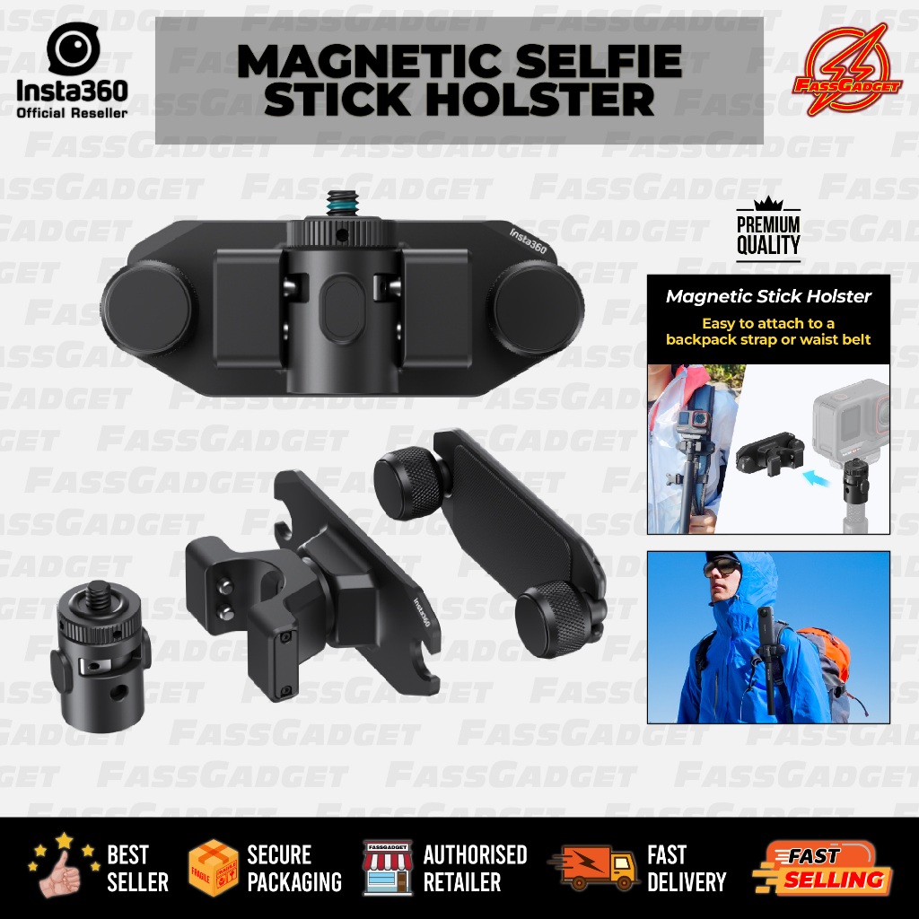 Insta360 Invisible Selfie Stick & Magnetic Holster - Actiecamera's